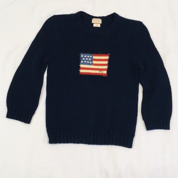 Vintage Other - Girls Vintage Polo Jean Co. Flag Knit Sweater